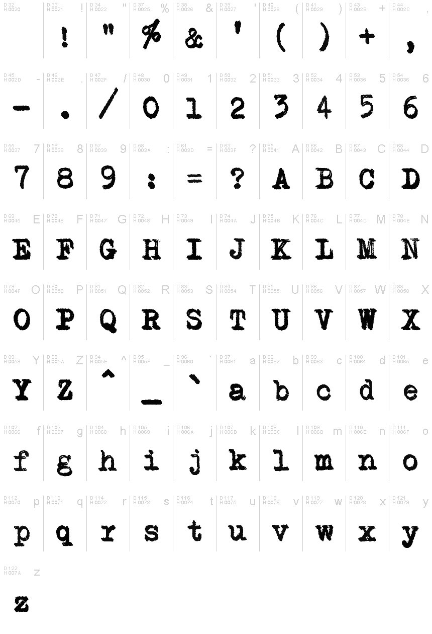 Typewriter-doubled font | Fonts2u.com