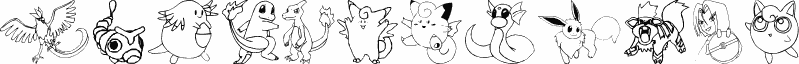 Preview of the Tyler's Pokemon font