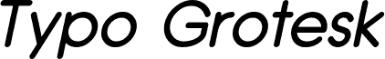 Typo Grotesk Rounded Italic