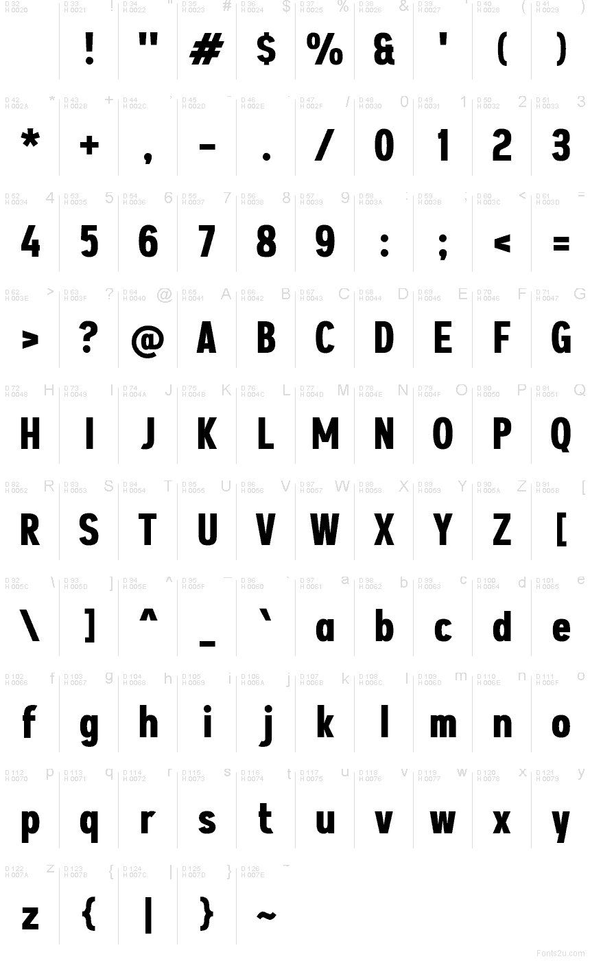 Basis-Lateinisch - Zeichentabelle