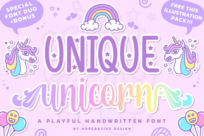 Unique unicorn Script Schriftart