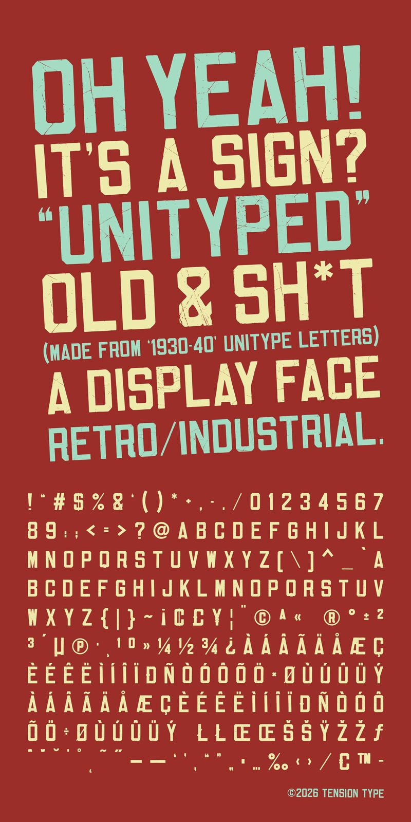 Unityped Regular — Prezentace písma