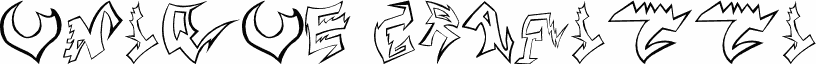 Preview of the Unique Grafitti font
