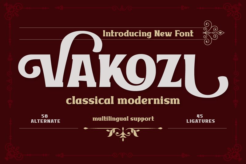 VAKOZI Druh písma