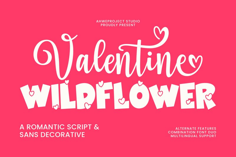 Valentine Wildflower Schriftart