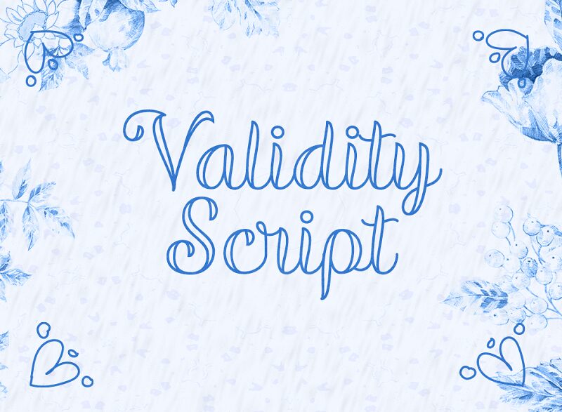 Validity Script Schriftart