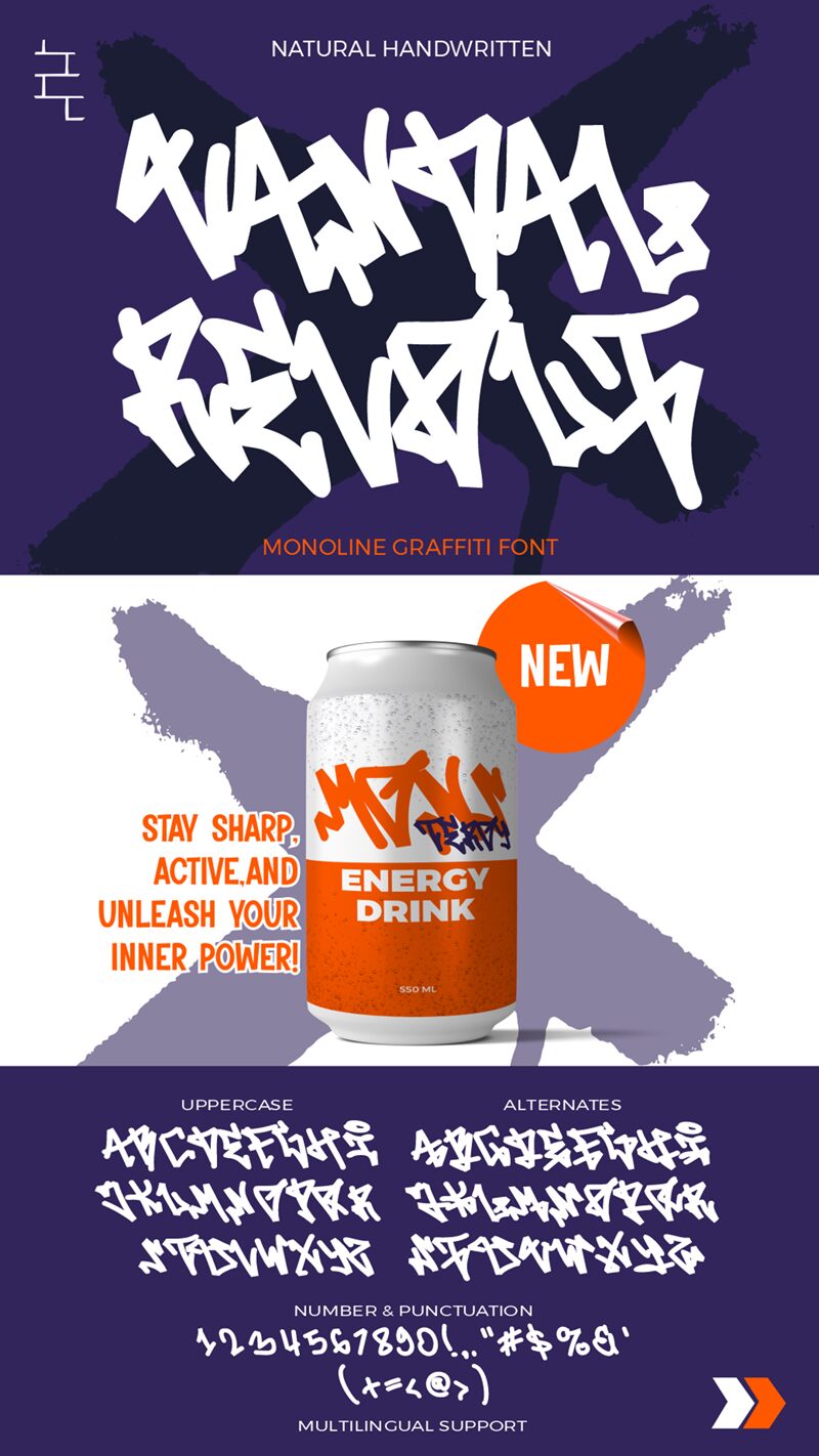 Vandal Revolt Druh písma