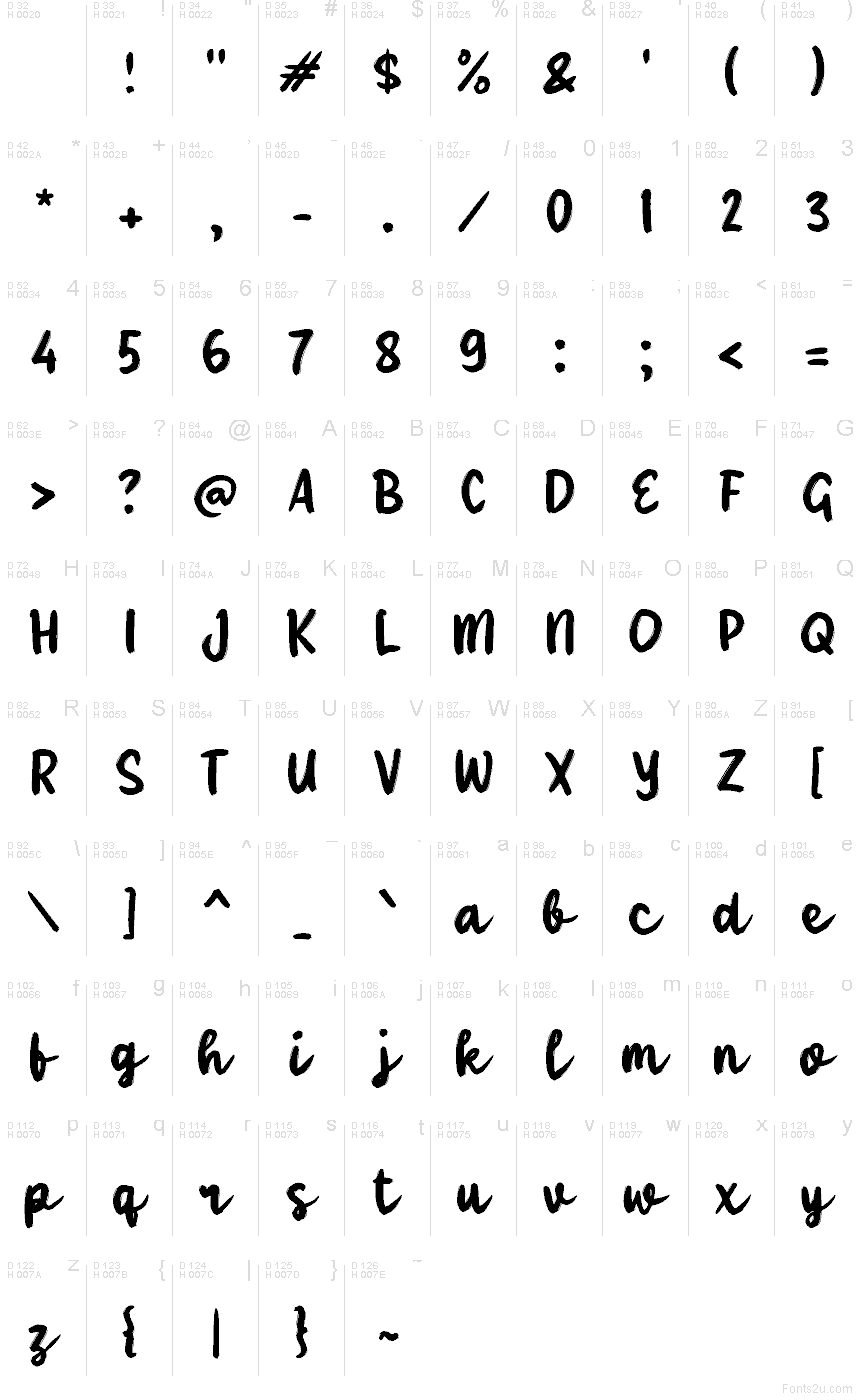 Latin de base - Table de caractères