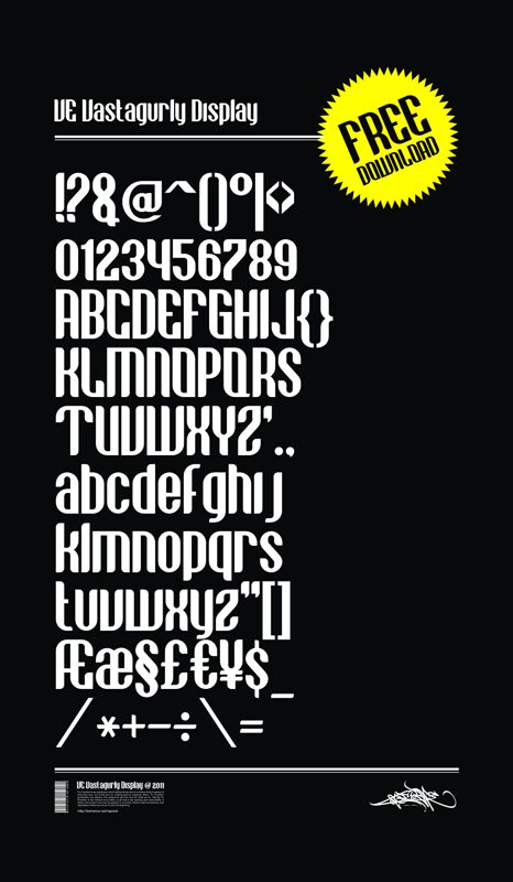 VE vastagurly Display Schriftart