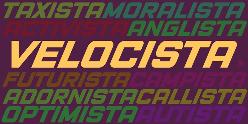 VELOCISTA Czcionka