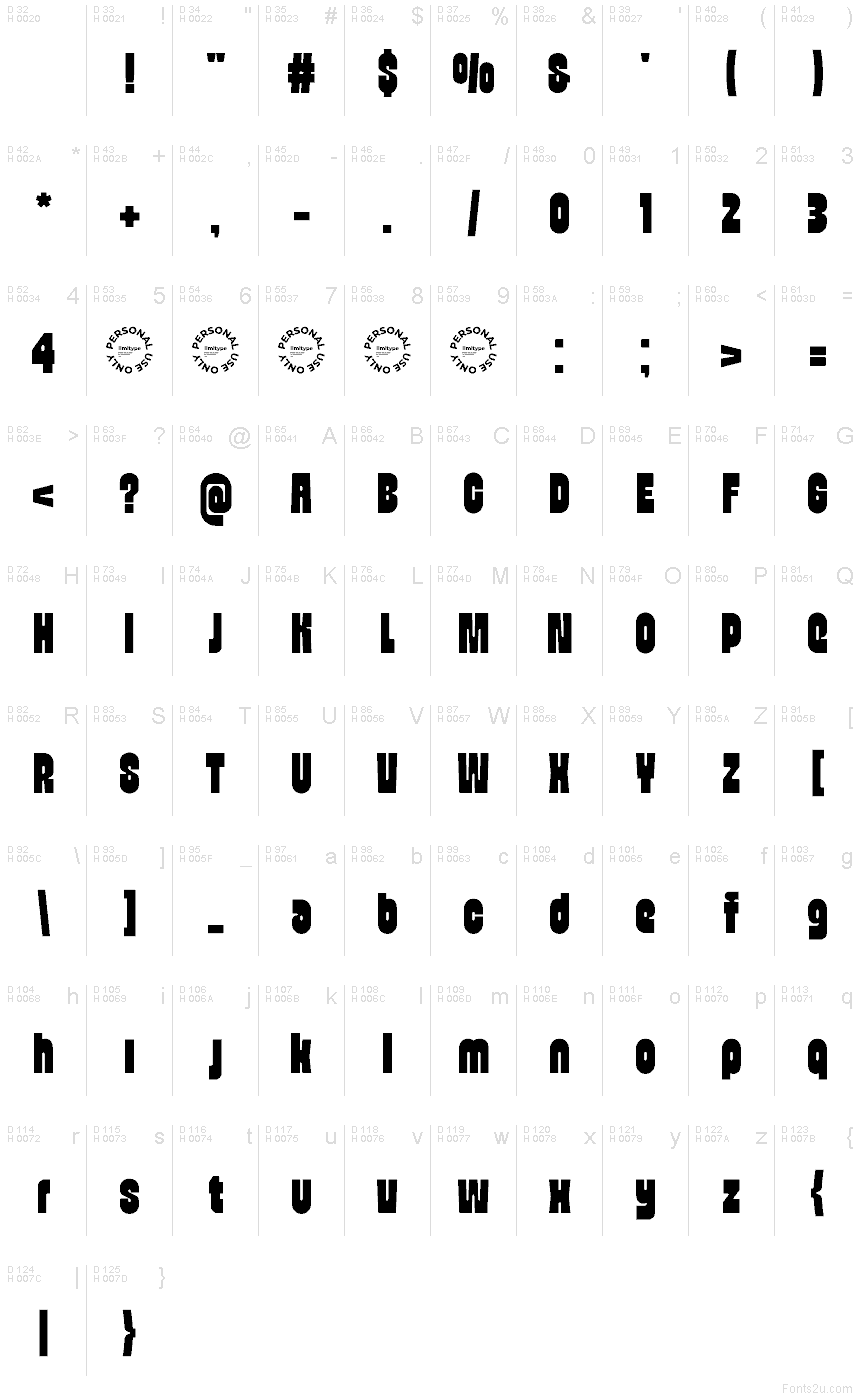 Basis-Lateinisch - Zeichentabelle