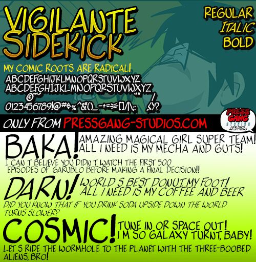 vigilante sidekick 字体