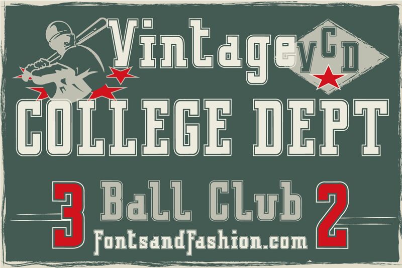 VINTAGE COLLEGE DEPT Czcionka