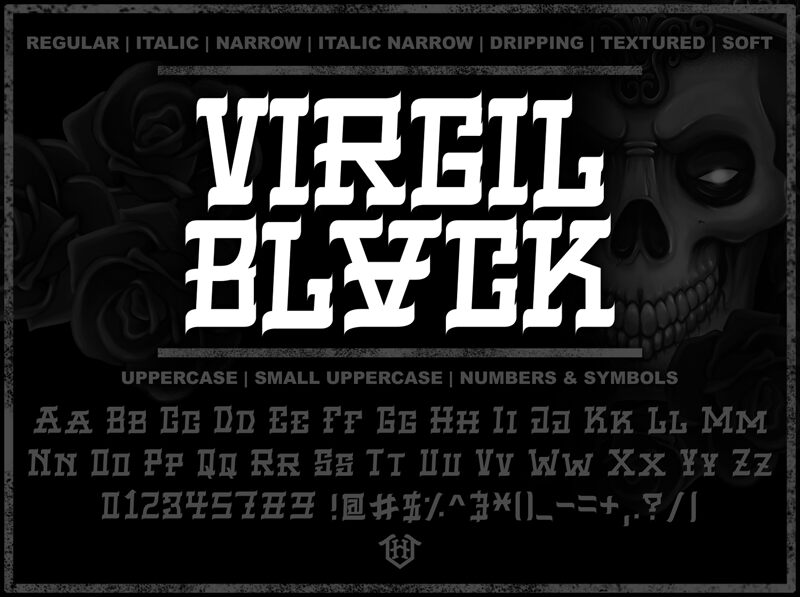 VIRGIL BLACK Schriftart