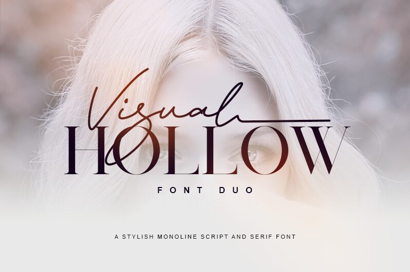 Visual Hollow Script Schriftart