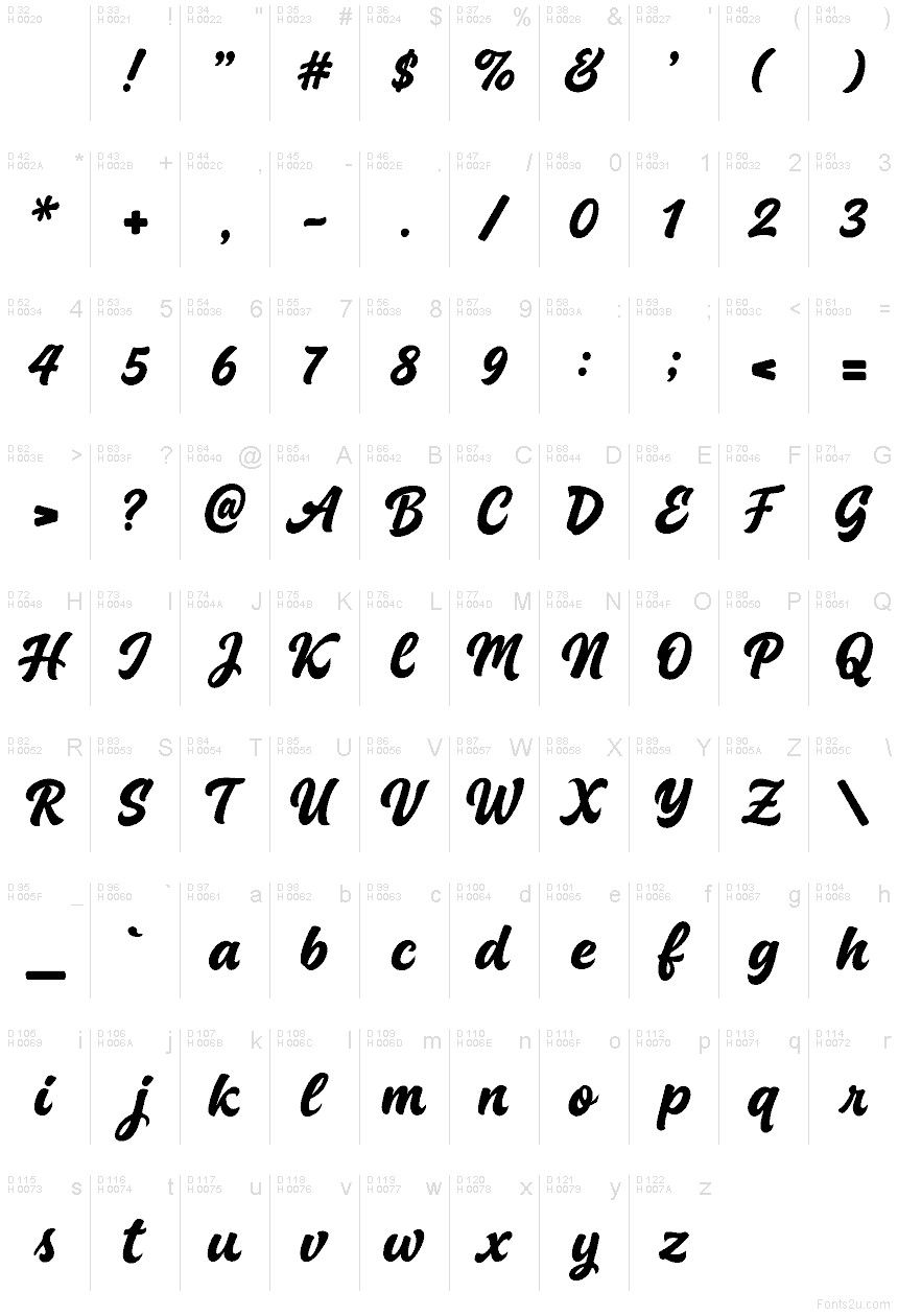 Latin de base - Table de caractères