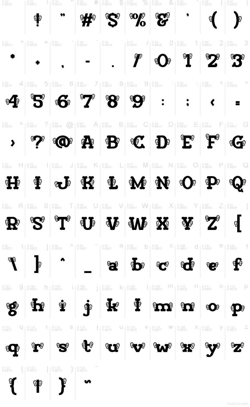 Basis-Lateinisch - Zeichentabelle