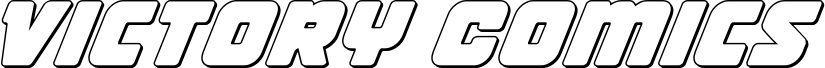 Anteprima del carattere Victory Comics Outline Italic