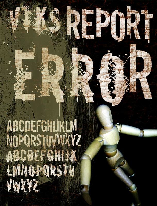 vtks REPORT erRoR Druh písma
