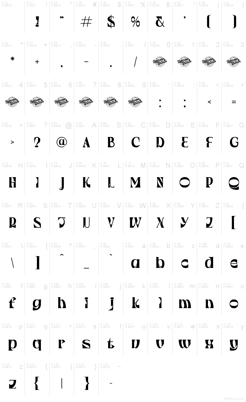 Basic Latin - charmap