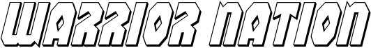 Preview of the Warrior Nation 3D Italic font