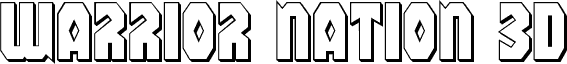 Preview of the Warrior Nation 3D Regular font