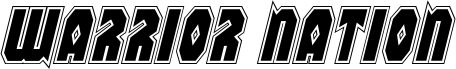 Preview of the Warrior Nation Academy Italic font