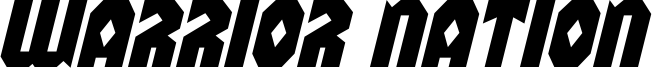 Preview of the Warrior Nation Expanded Italic font