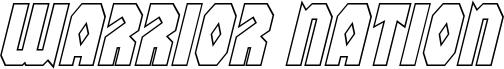Preview of the Warrior Nation Outline Italic font