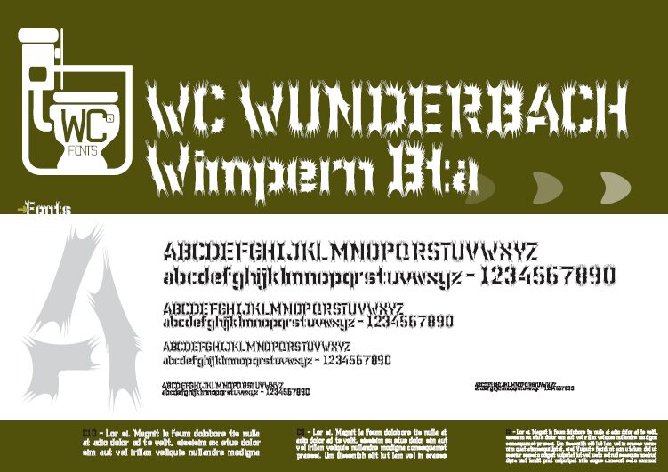 WC Wunderbach Wimpern Czcionka