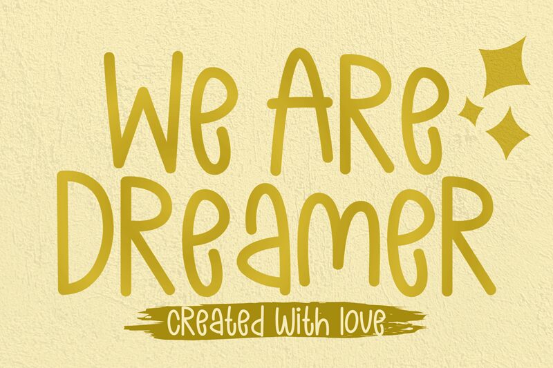 Prezentacja i próbka wizualna czcionki We Are Dreamer
