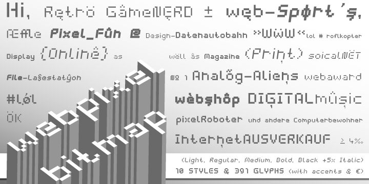 webpixel bitmap Carattere
