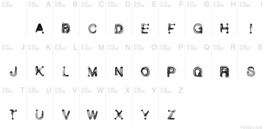 基本ラテン文字 - 文字マップ