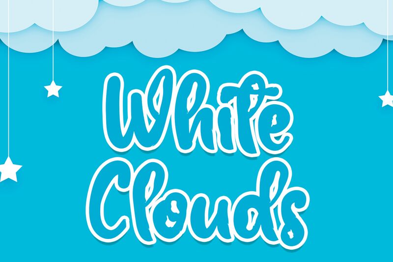 White Clouds Schriftart