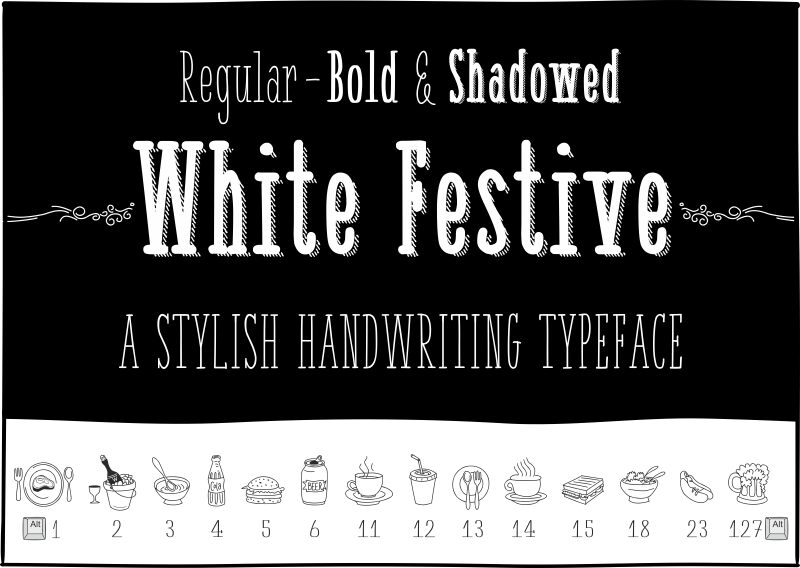 White Festive Schriftart