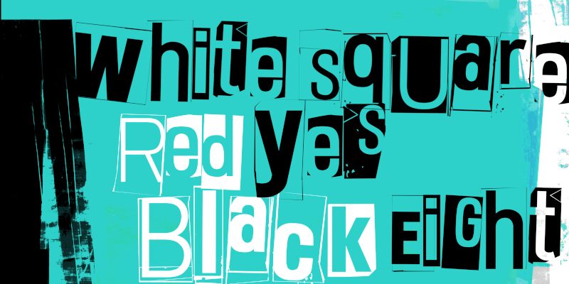 White Square Red Yes Black Eight Czcionka