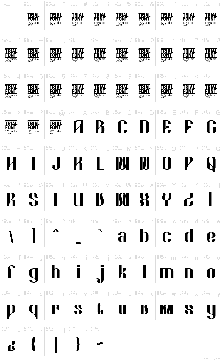 Basic Latin - charmap