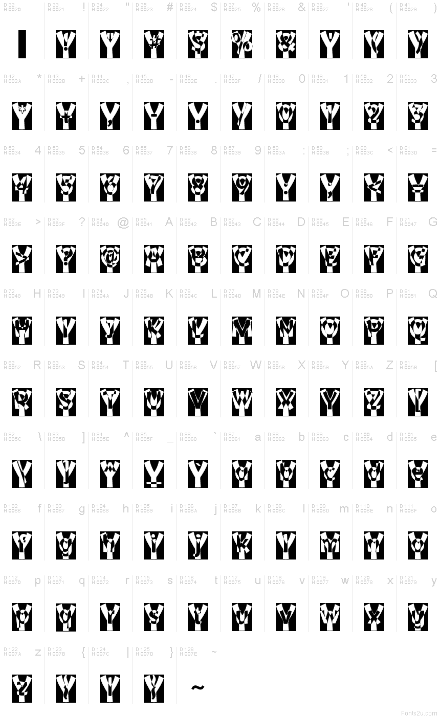 Basic Latin - charmap