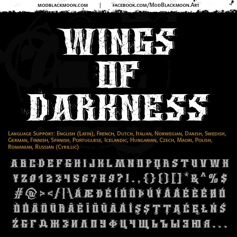 Wings of Darkness Schriftart