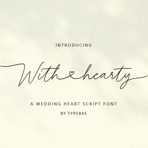 With Hearty Schriftart