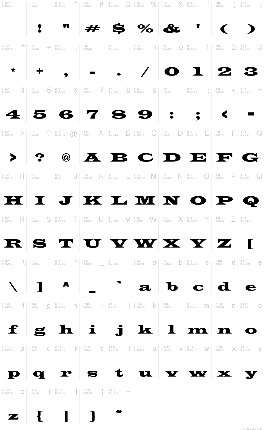 Wide Latin Font Fonts2u