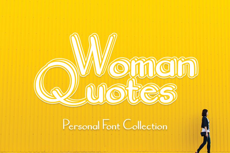 Prezentacja i próbka wizualna czcionki Woman Quotes