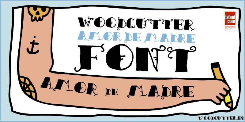 Woodcutter Amor de Madre Schriftart