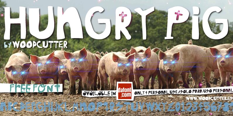 woodcutter hungry pig Czcionka