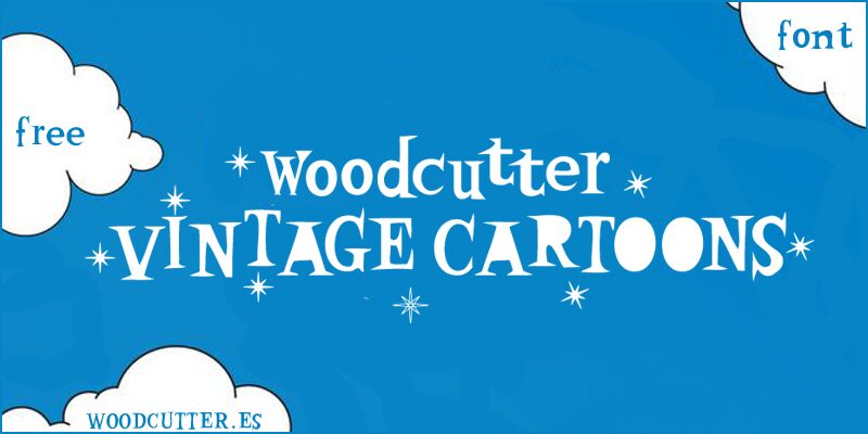 Woodcutter Vintage Cartoon Schriftart
