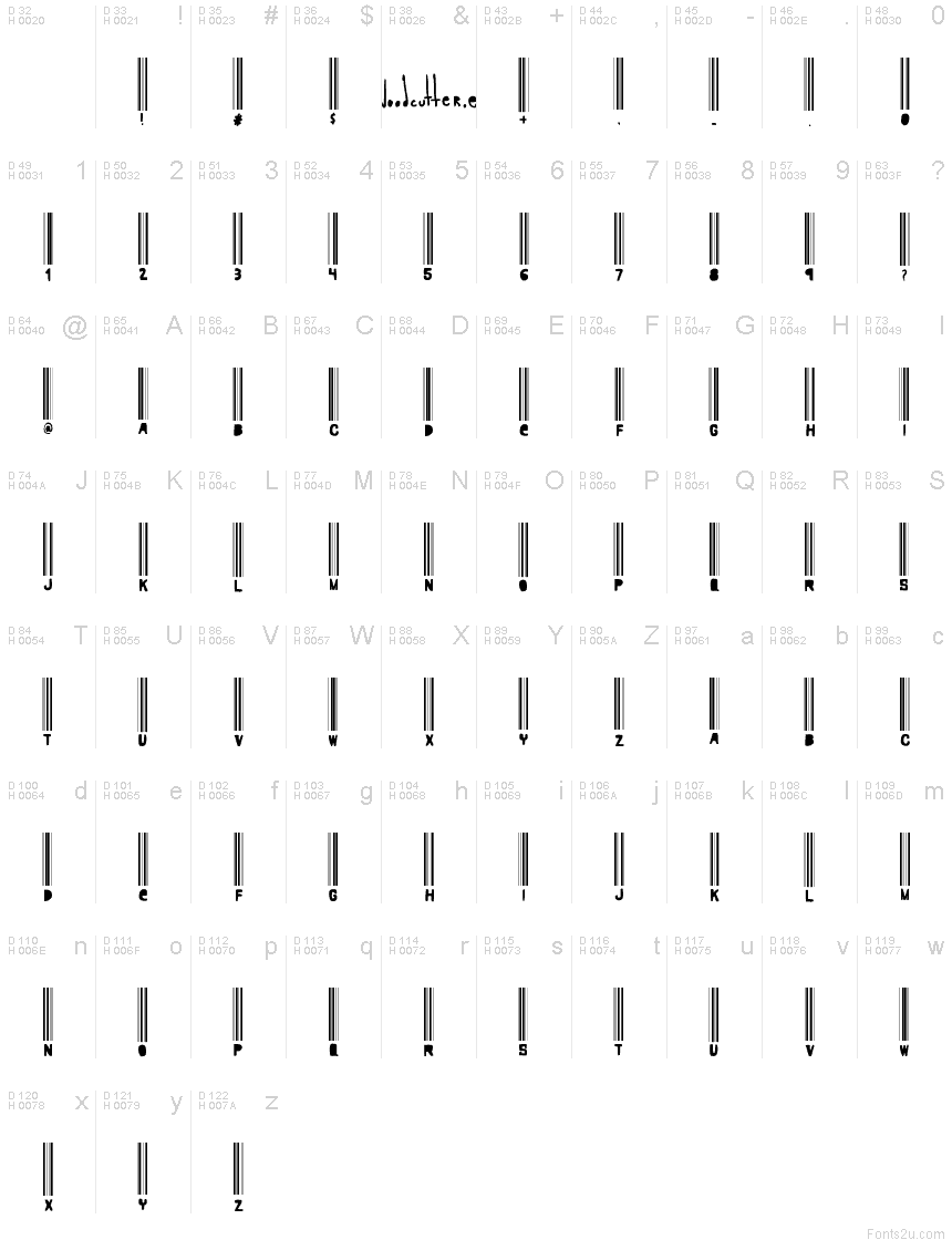 Woodcutter barcode font | Fonts2u.com