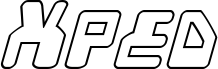 Предварительный просмотр шрифта Xped Outline Italic