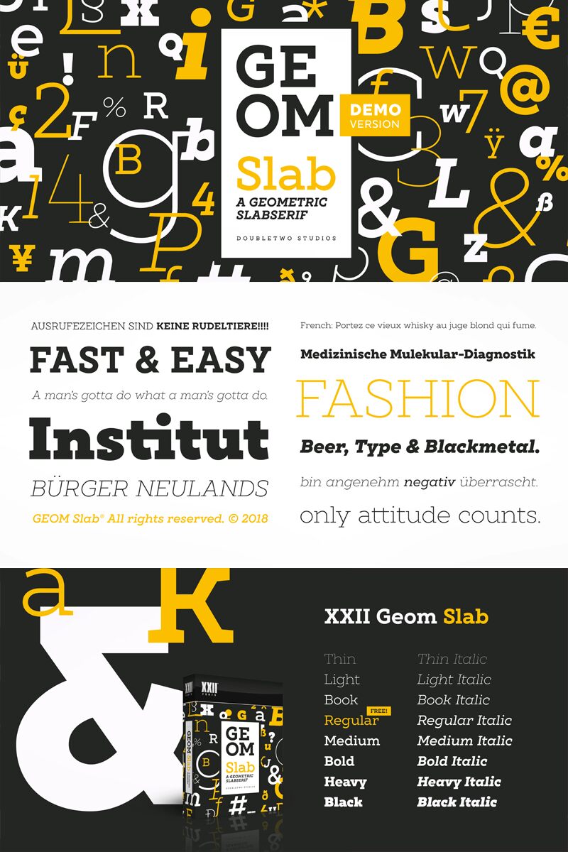 XXII Geom Slab Carattere