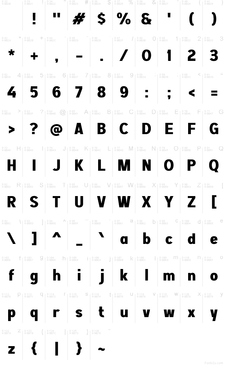 Latin de base - Table de caractères