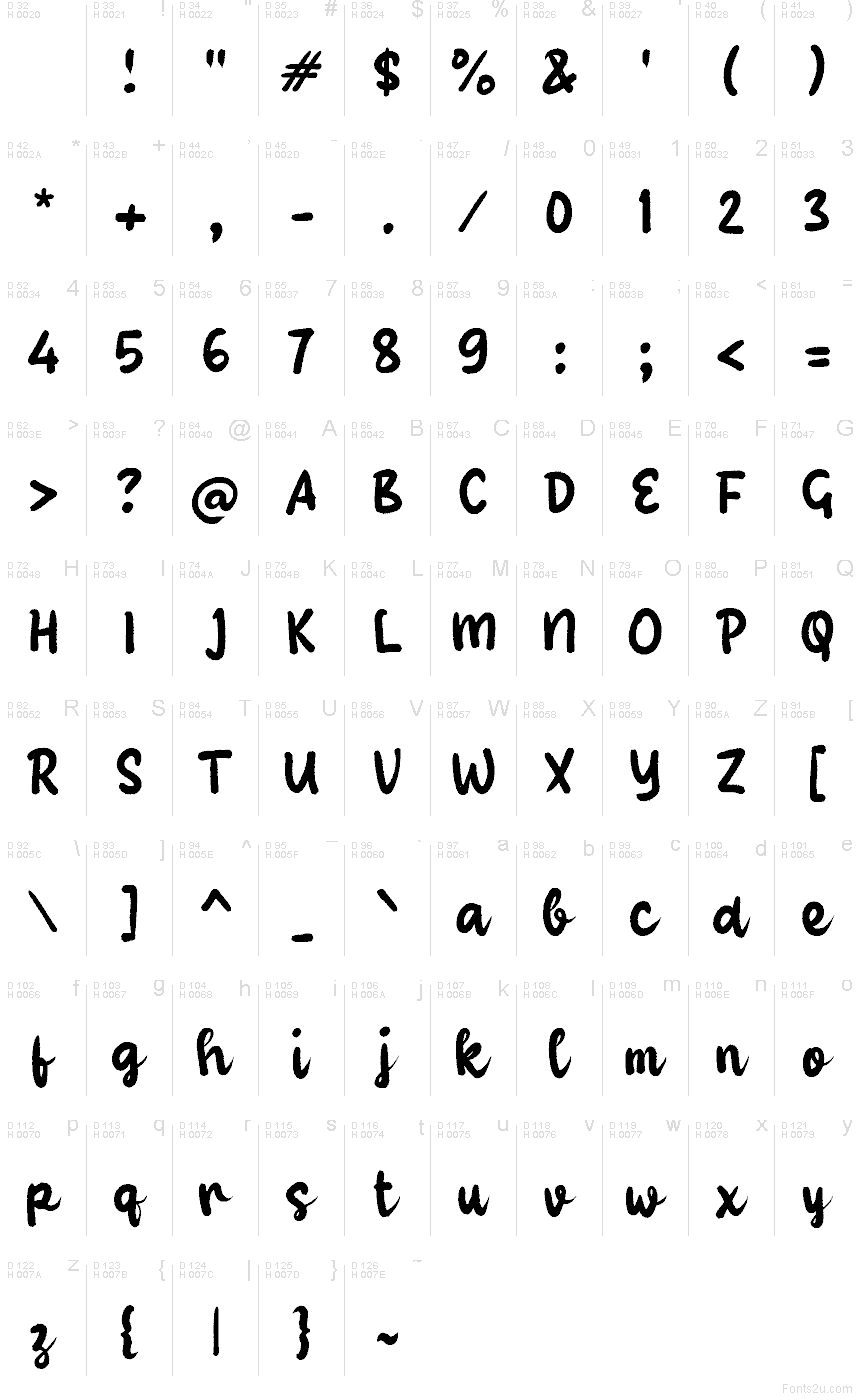 Latin de base - Table de caractères